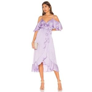 REVOLVE BARDOT BEA WRAP DRESS LILAC PURPLE